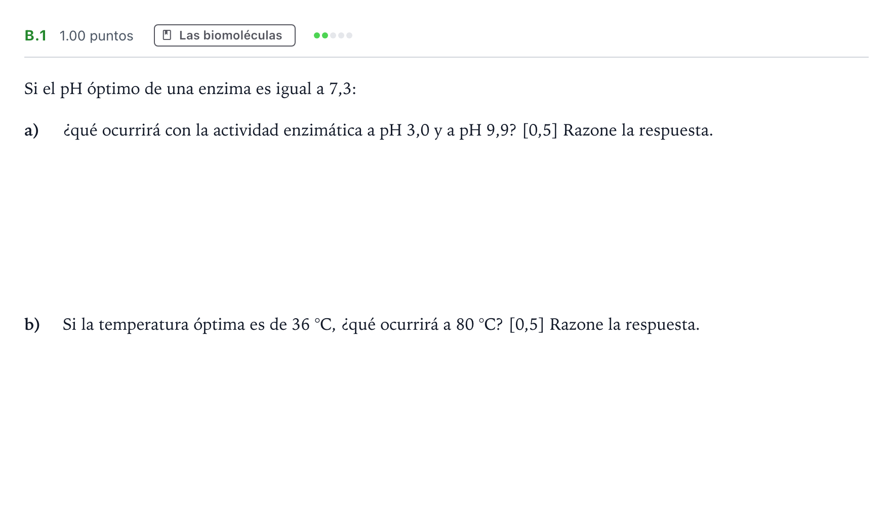 Enunciado: Ejercicio B.1 · Biología PAU Andalucía Ordinaria Titular 2021