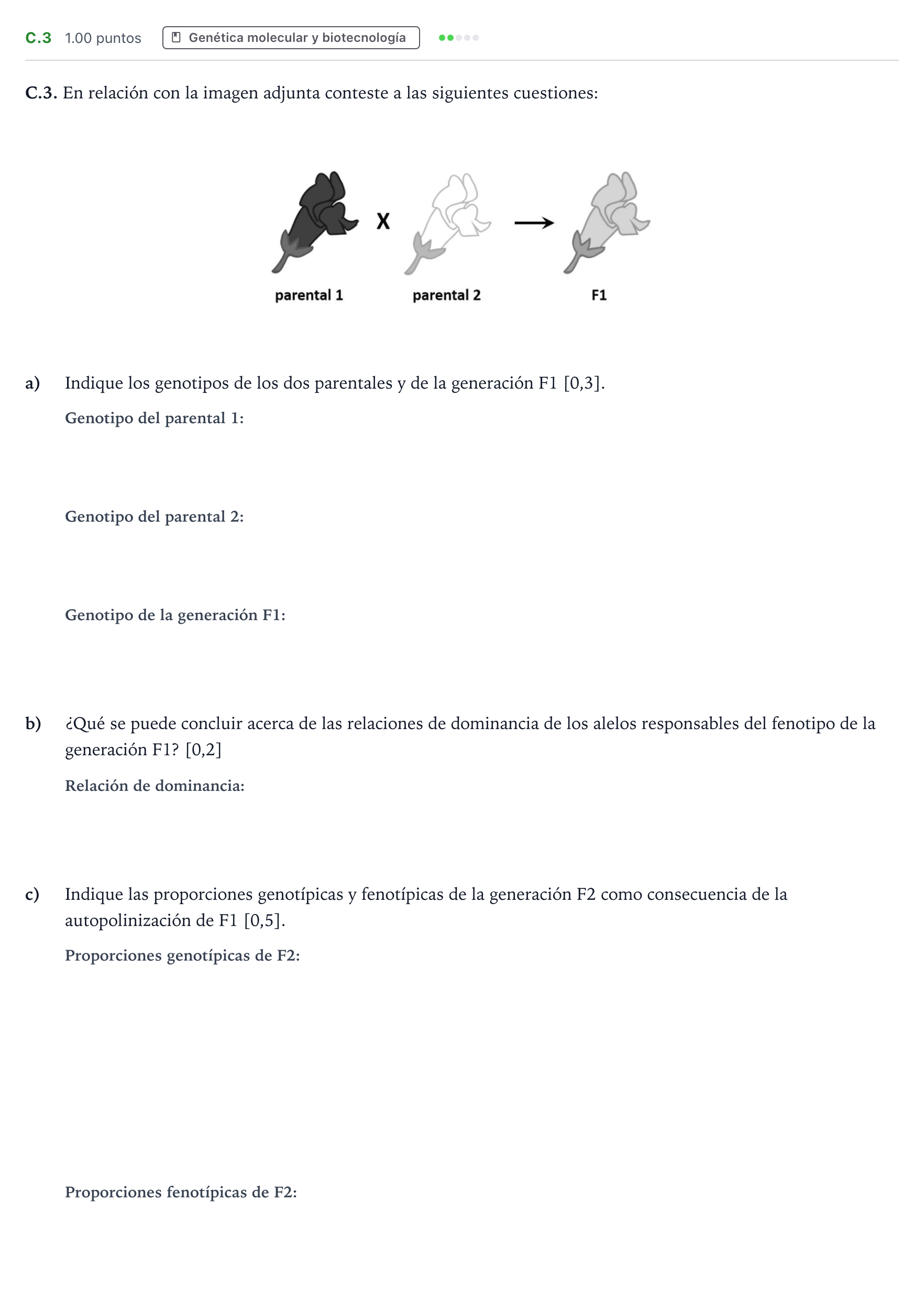 Enunciado: Ejercicio C.3 · Biología PAU Andalucía Ordinaria Titular 2021