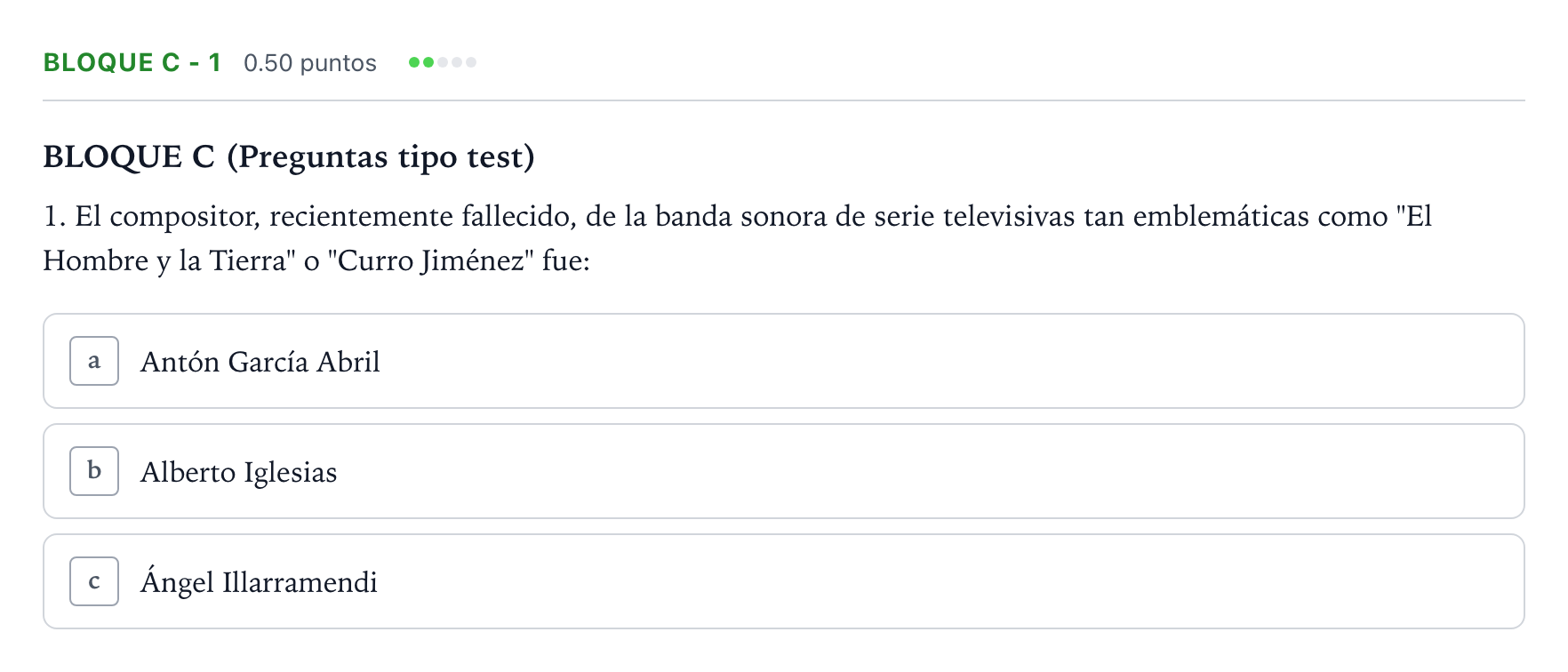 Enunciado: Bloque C - 1 · Cultura Audiovisual II PAU Andalucía Ordinaria Suplente 2021