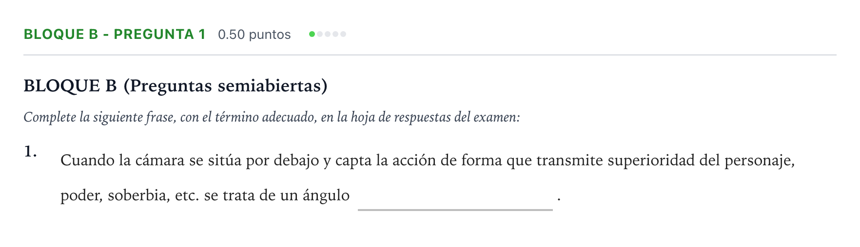 Enunciado: Bloque B - Pregunta 1 · Cultura Audiovisual II PAU Andalucía Ordinaria Titular 2021