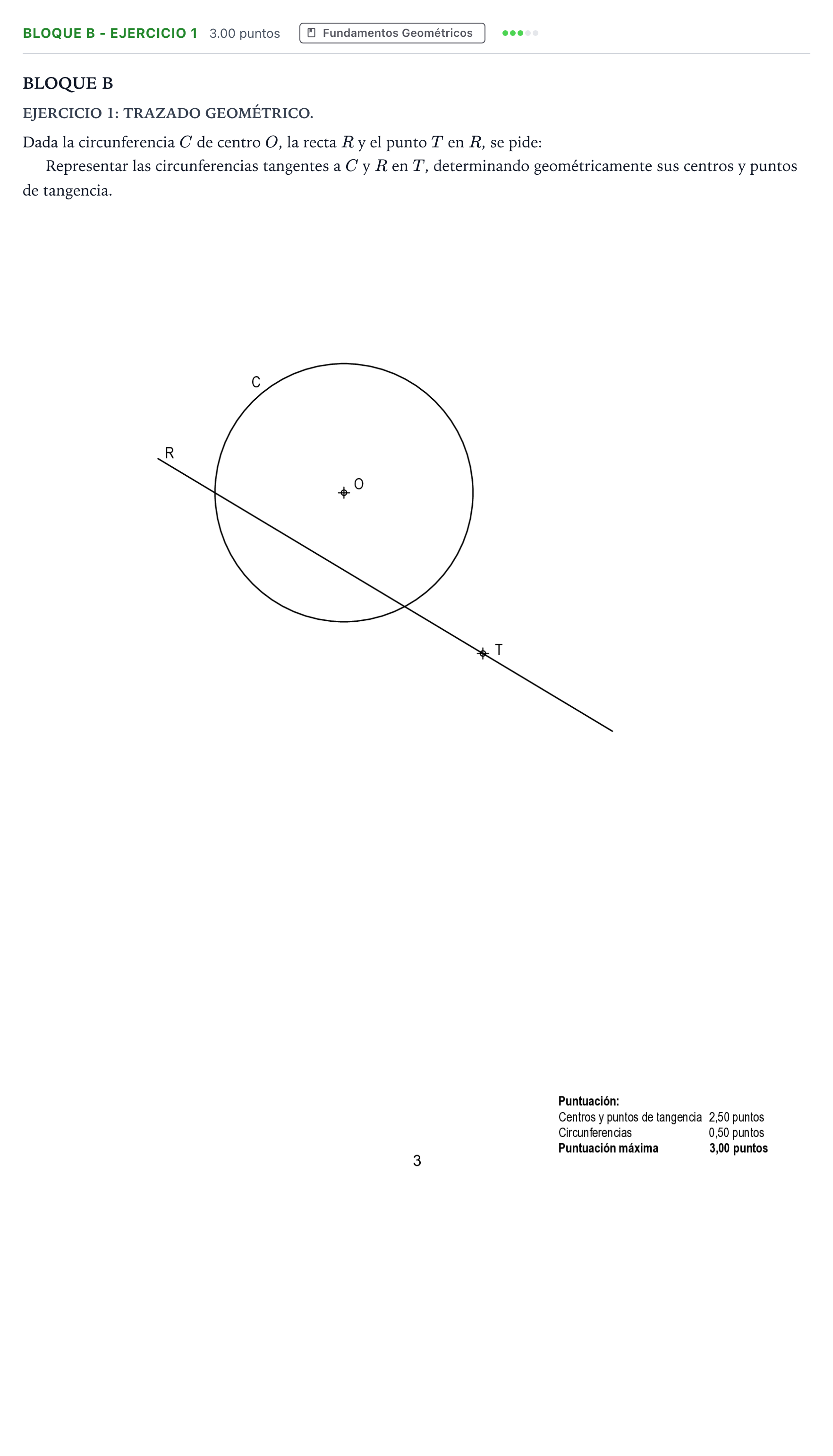Enunciado: Bloque B - Ejercicio 1 · Dibujo técnico II PAU Andalucía Extraordinaria Suplente 2021