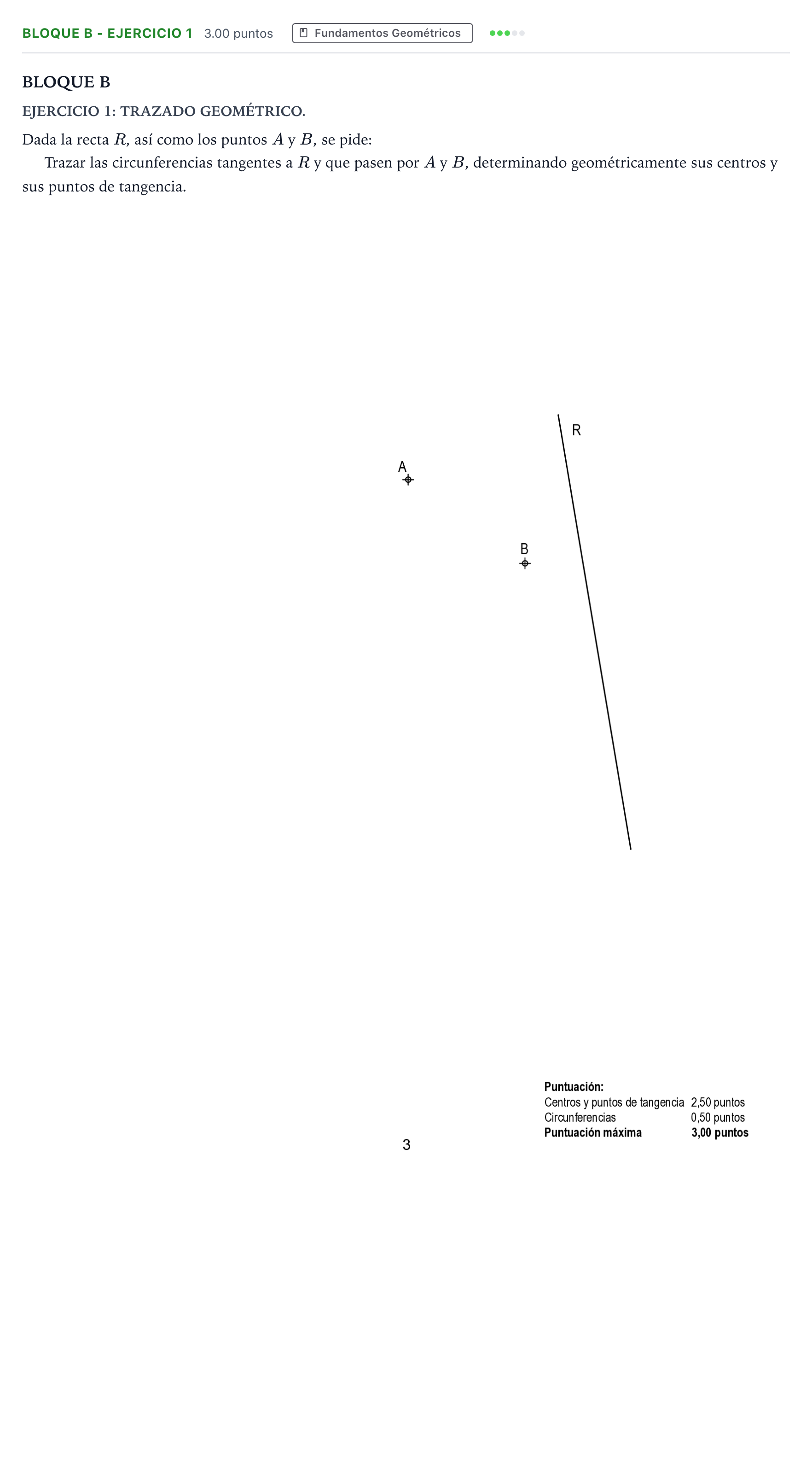 Enunciado: Bloque B - Ejercicio 1 · Dibujo técnico II PAU Andalucía Ordinaria Reserva 2021