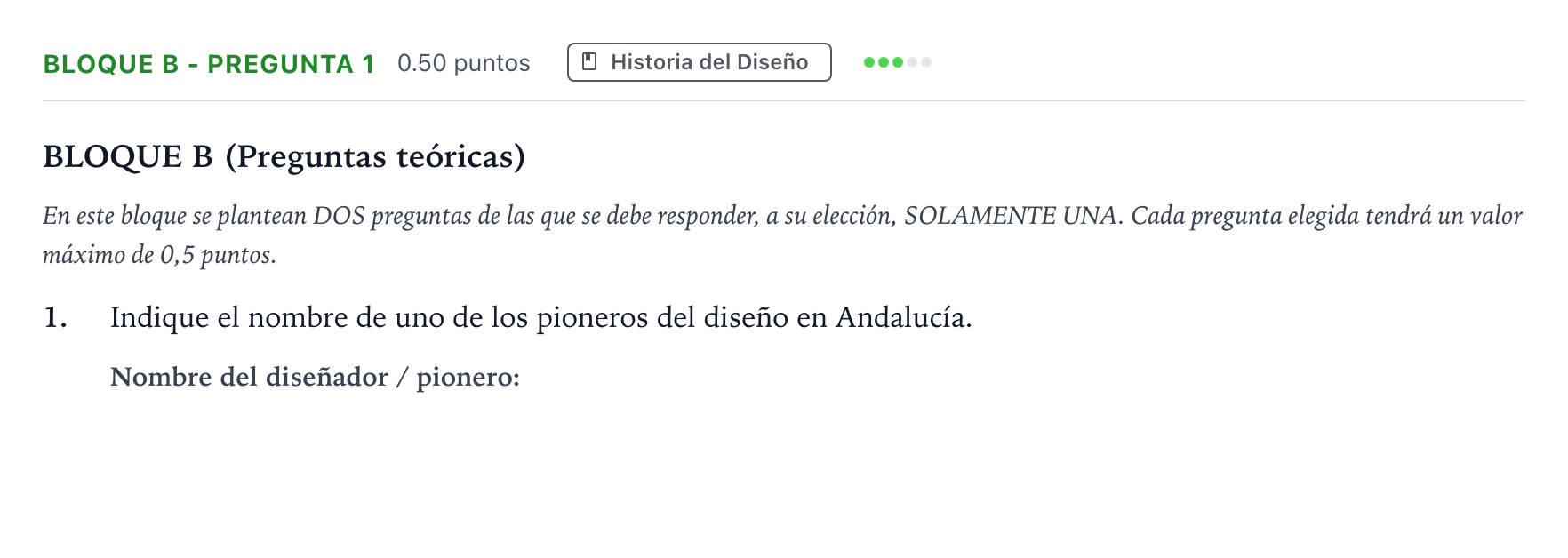 Enunciado: Bloque B - Pregunta 1 · Diseño PAU Andalucía Ordinaria Suplente 2021