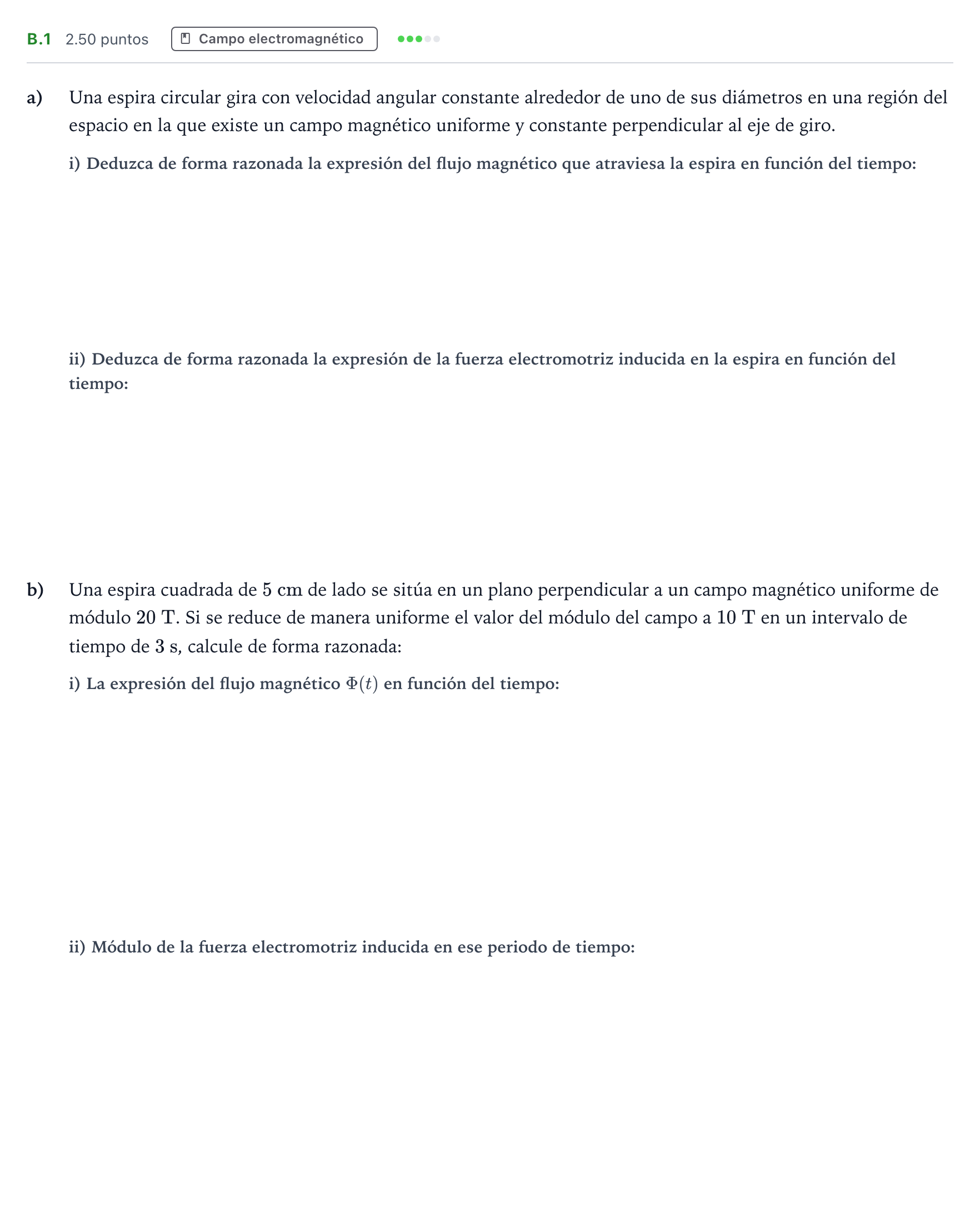 Enunciado: Ejercicio B.1 · Física PAU Andalucía Extraordinaria Reserva 2021