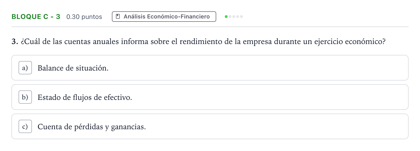 Enunciado: Bloque C - 3 · Economía de la Empresa PAU Andalucía Ordinaria Titular 2021
