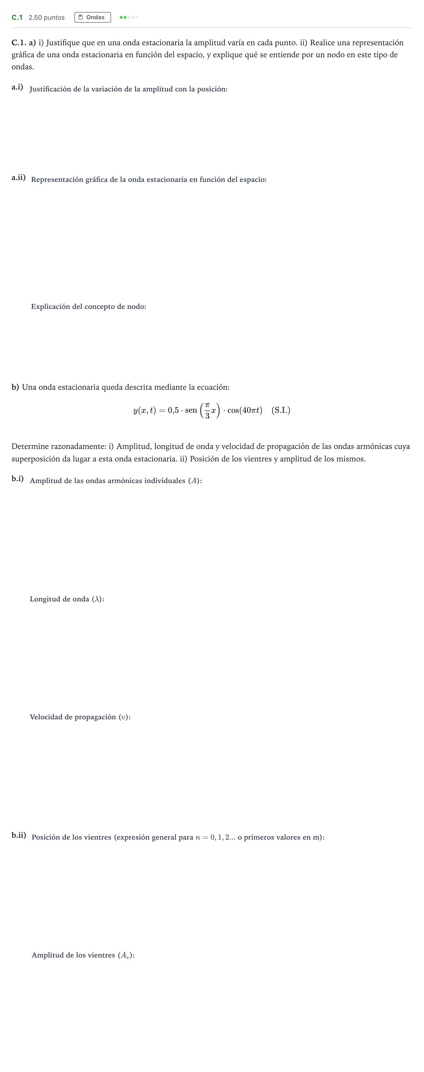 Enunciado: Ejercicio C.1 · Física PAU Andalucía Extraordinaria Titular 2021