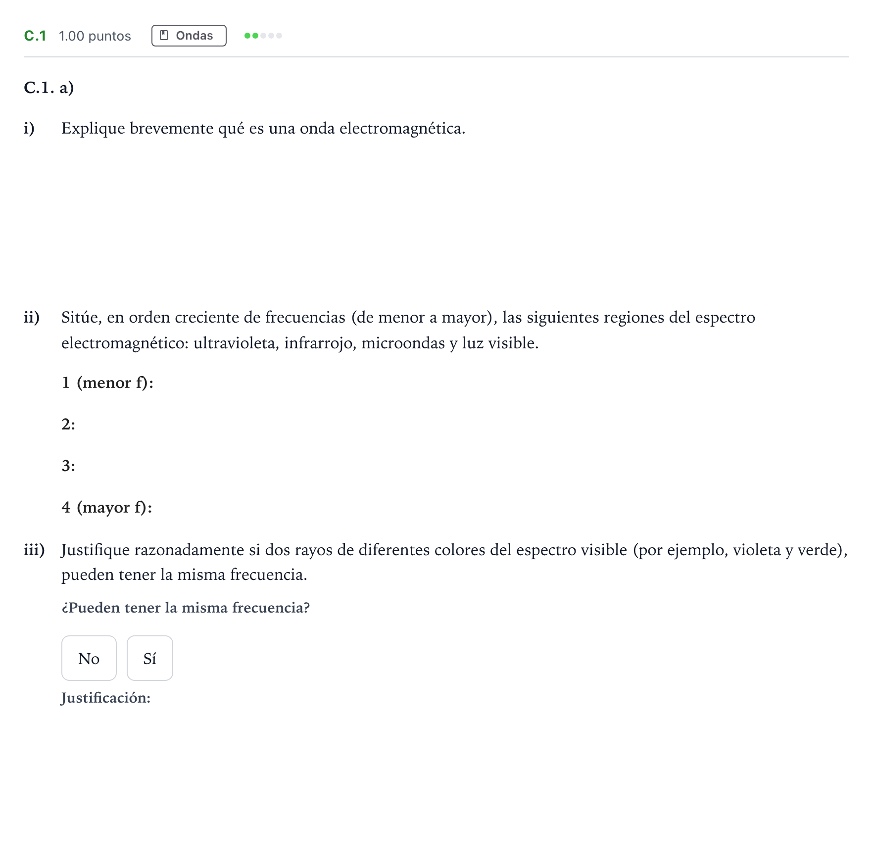 Enunciado: Ejercicio C.1 - Ondas · Física PAU Andalucía Ordinaria Suplente 2021