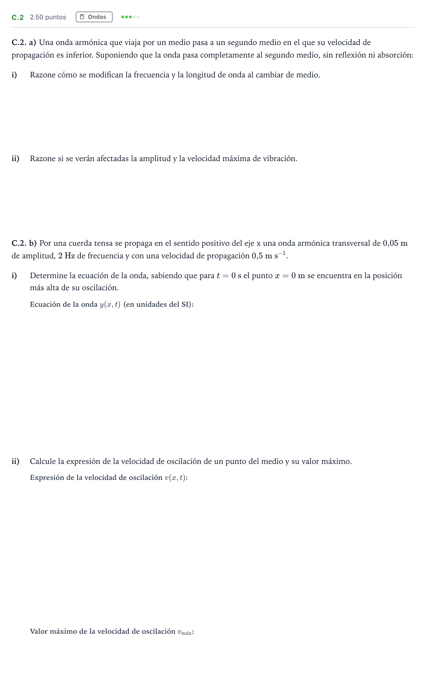 Enunciado: Ejercicio C.2 · Física PAU Andalucía Ordinaria Suplente 2021
