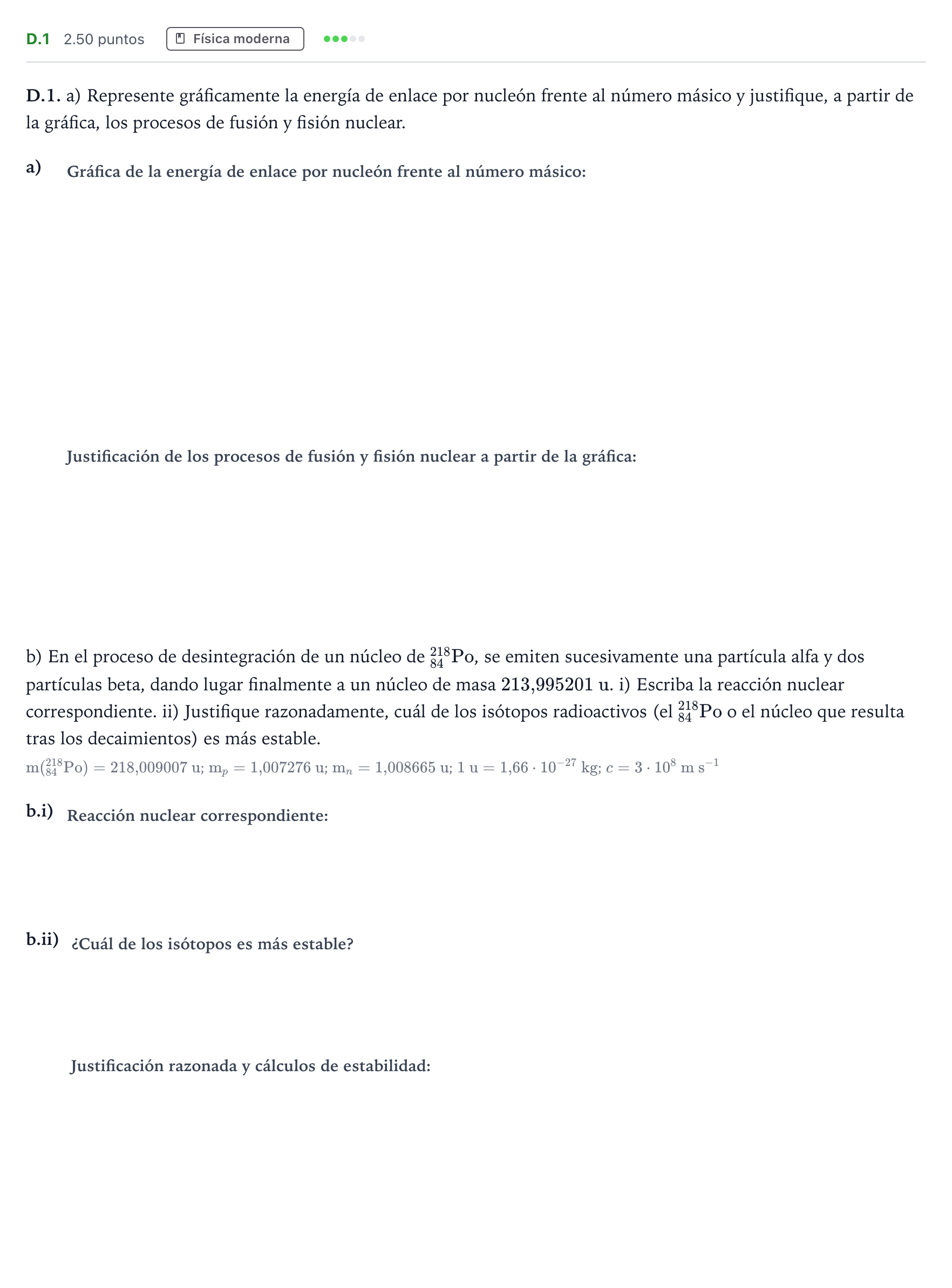 Enunciado: Ejercicio D.1 · Física PAU Andalucía Ordinaria Titular 2021