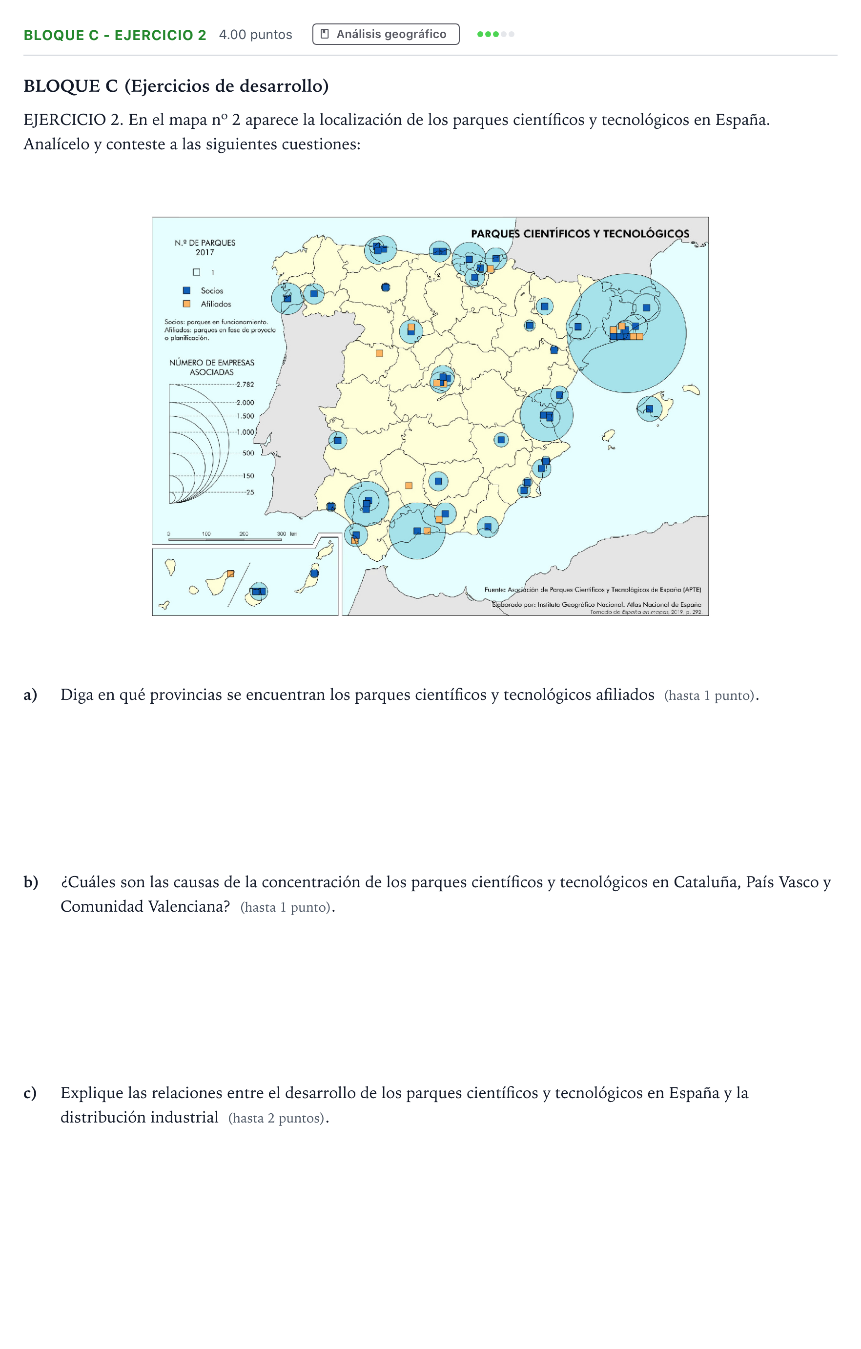 Enunciado: Bloque C - Ejercicio 2 · Geografía PAU Andalucía Extraordinaria Reserva 2021