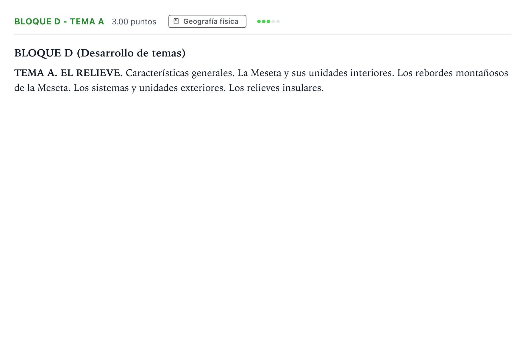 Enunciado: Bloque D - Tema A · Geografía PAU Andalucía Extraordinaria Reserva 2021