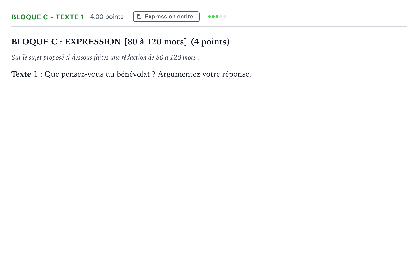 Enunciado: Bloque C - Texte 1 · Francés PAU Andalucía Ordinaria Titular (Acceso) 2021