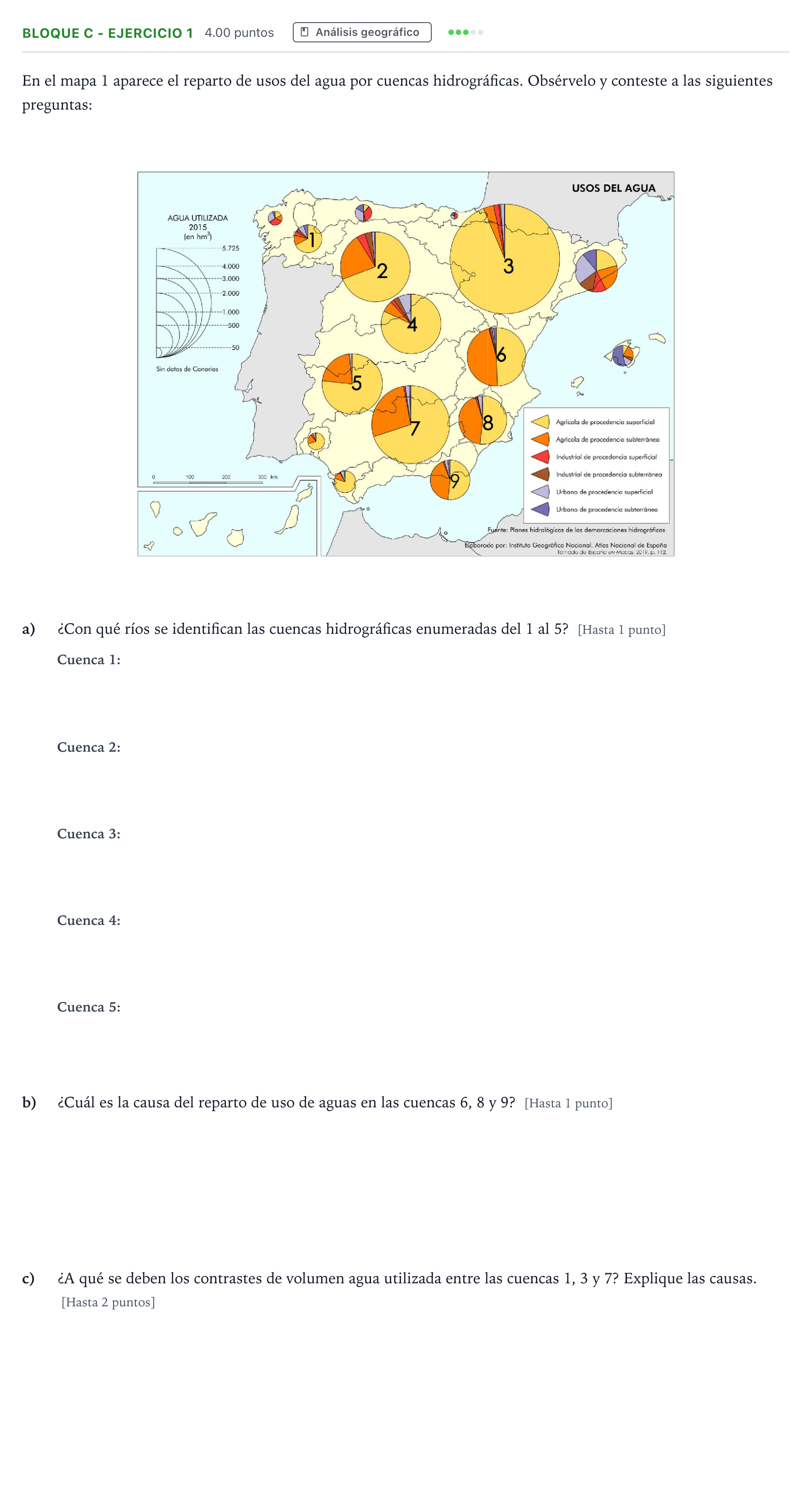 Enunciado: Bloque C - Ejercicio 1 · Geografía PAU Andalucía Extraordinaria Suplente 2021