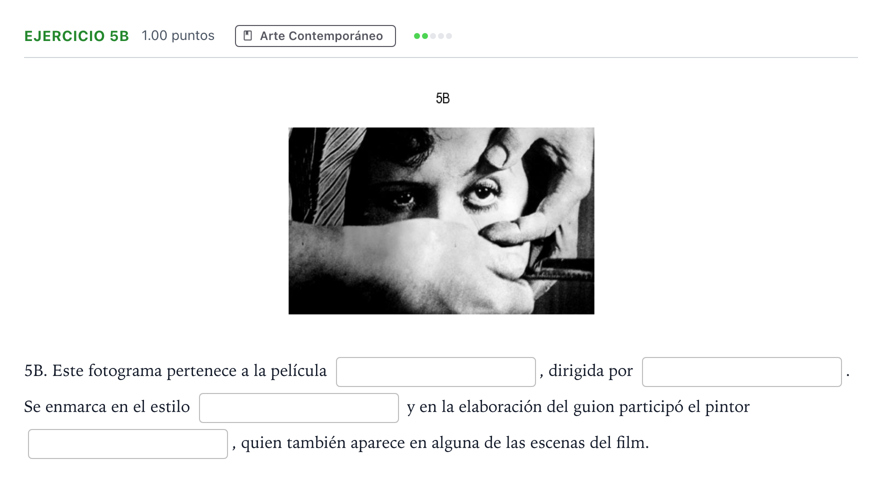Enunciado: Ejercicio 5B · Fundamentos Artísticos PAU Andalucía Extraordinaria Titular 2021