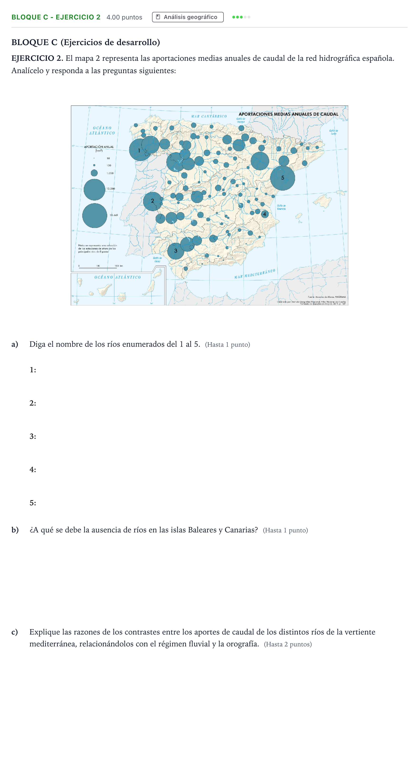 Enunciado: Bloque C - Ejercicio 2 · Geografía PAU Andalucía Extraordinaria Titular 2021