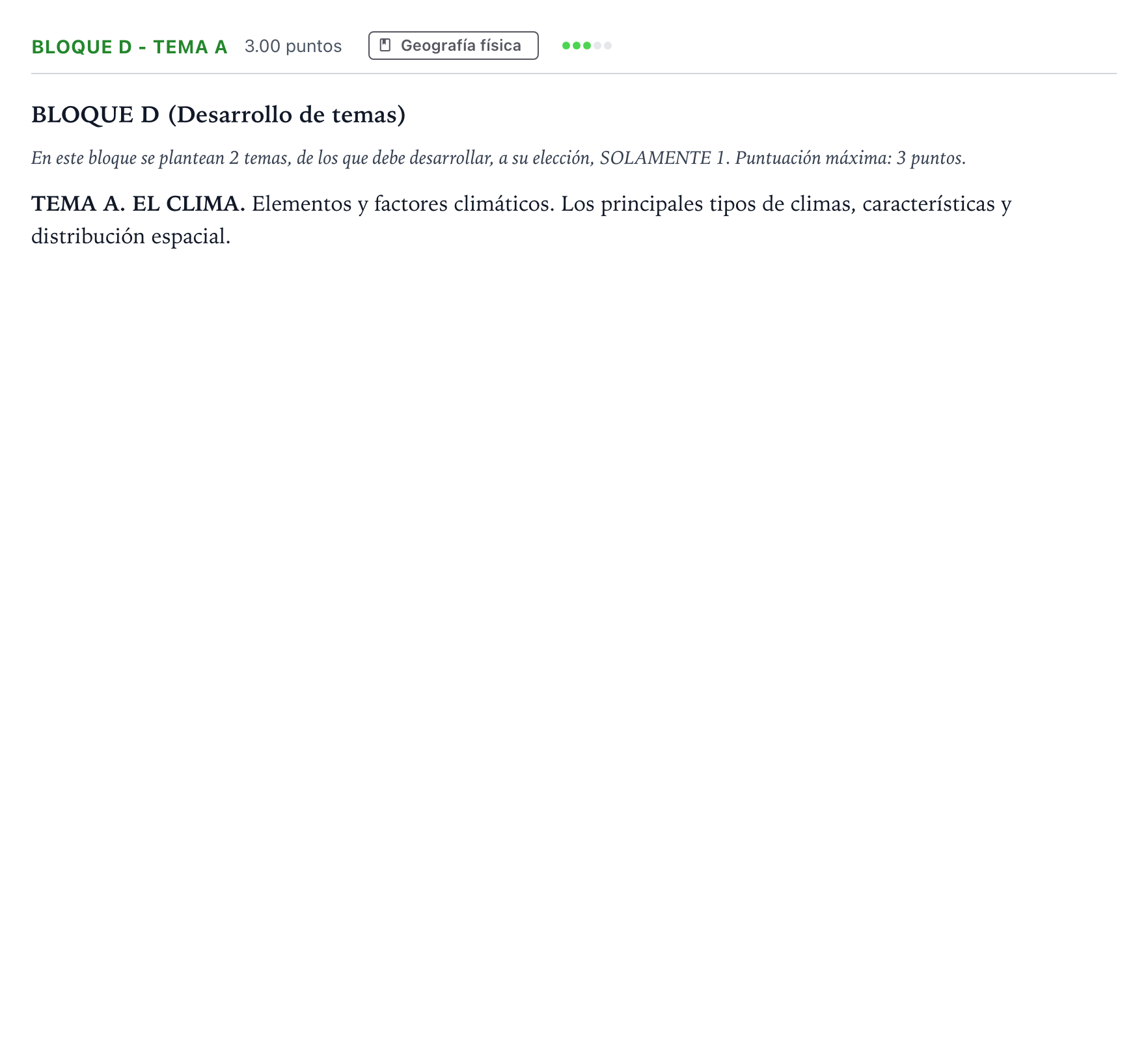 Enunciado: Bloque D - Tema A · Geografía PAU Andalucía Ordinaria Suplente 2021