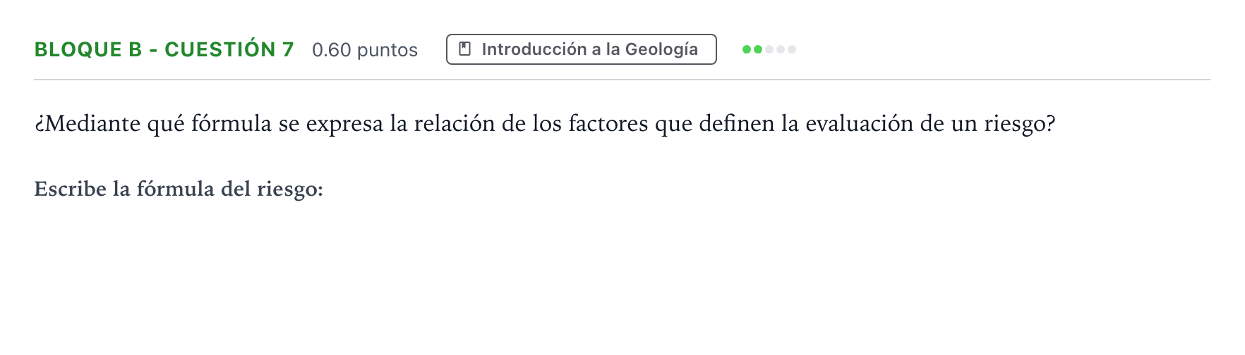 Enunciado: Bloque B - Cuestión 7 · Geología PAU Andalucía Extraordinaria Reserva 2021