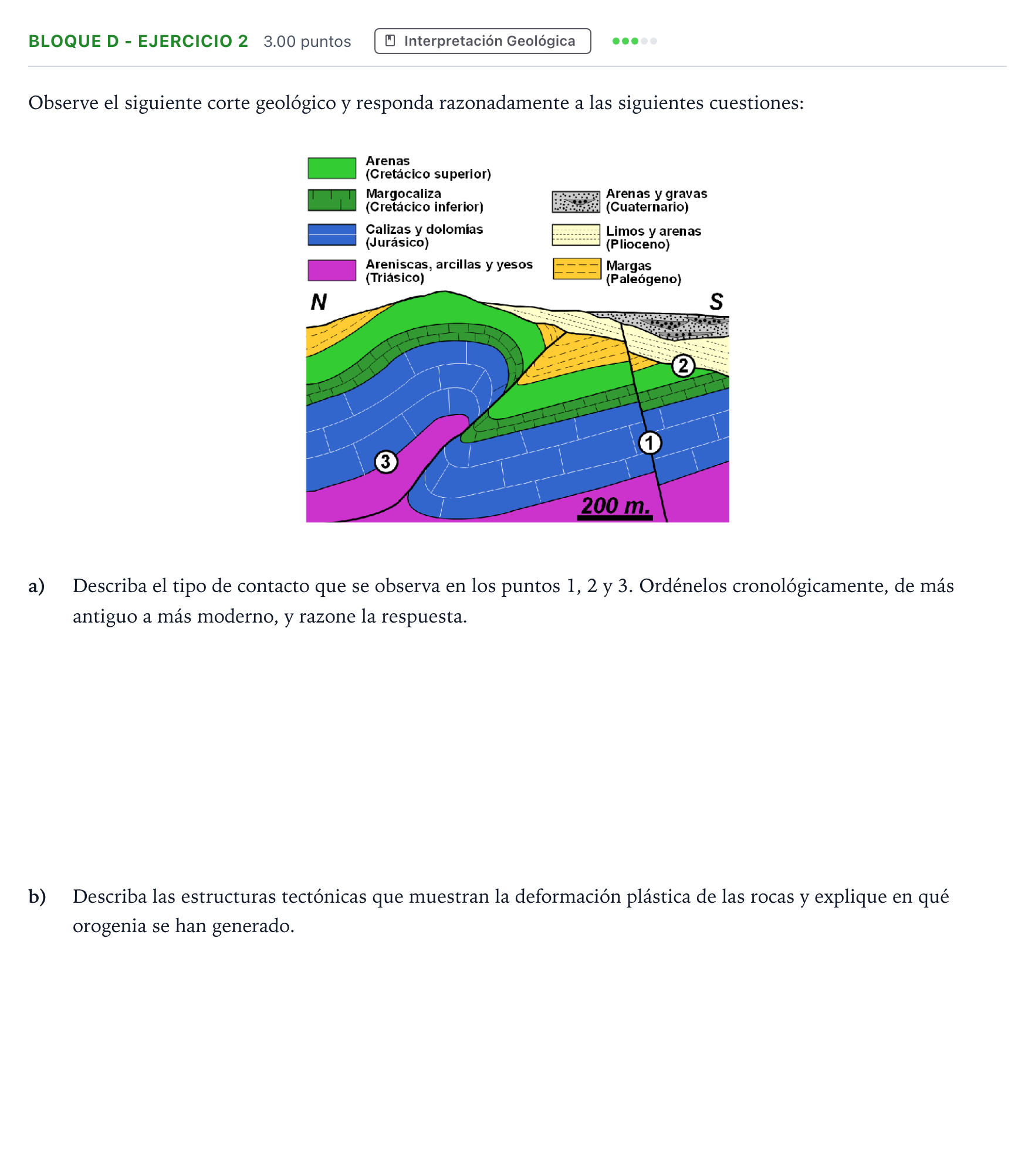 Enunciado: Bloque D - Ejercicio 2 · Geología PAU Andalucía Extraordinaria Reserva 2021