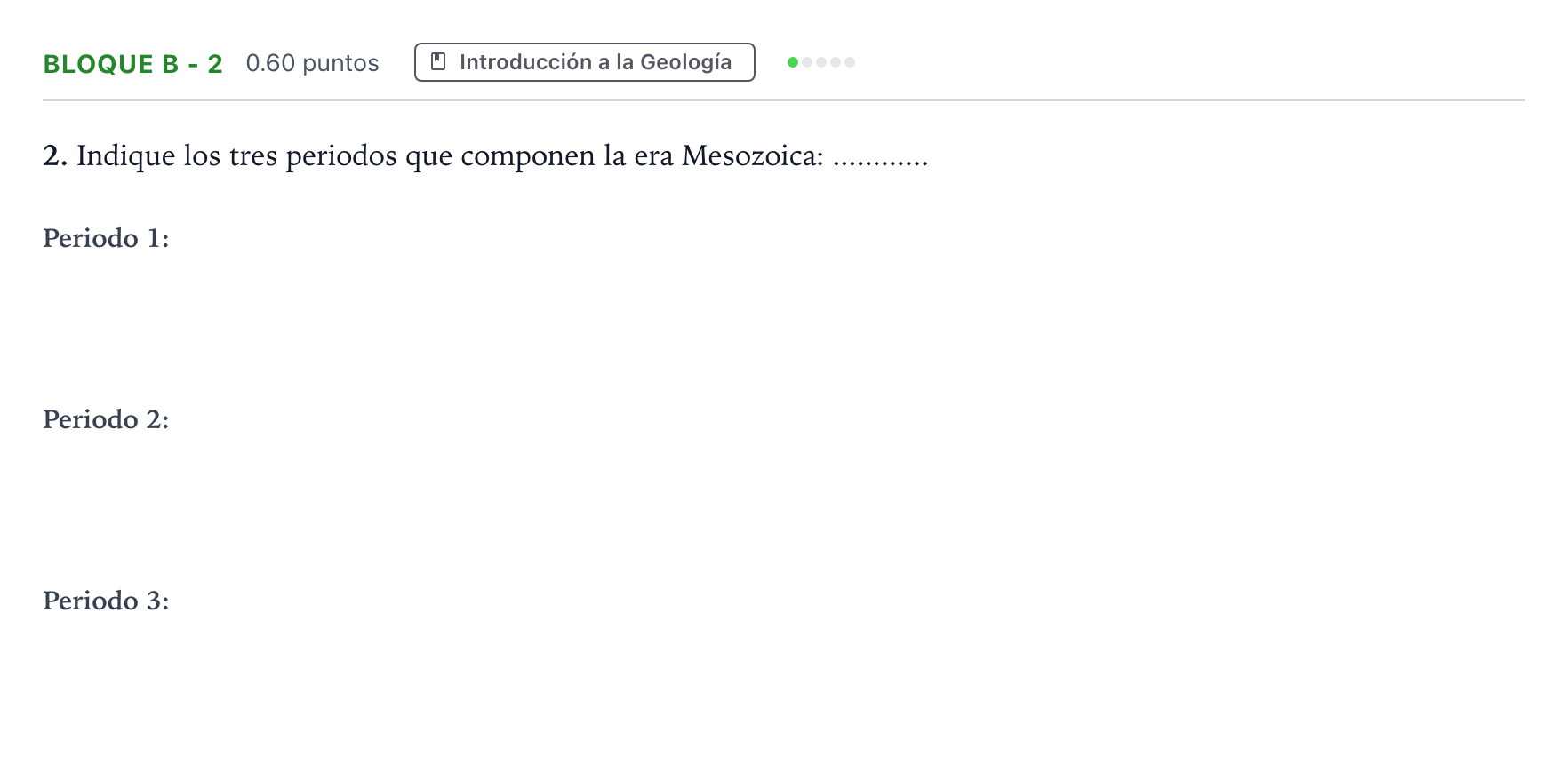 Enunciado: Bloque B - 2 · Geología PAU Andalucía Extraordinaria Suplente 2021