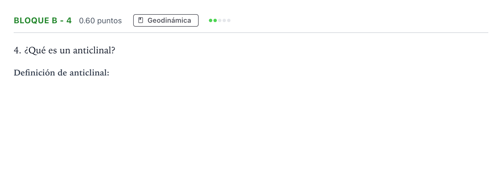 Enunciado: Bloque B - 4 · Geología PAU Andalucía Extraordinaria Suplente 2021