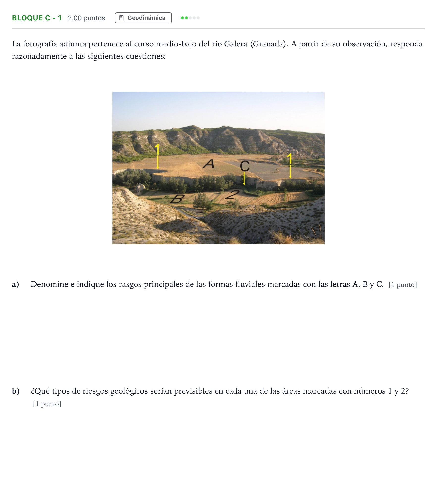 Enunciado: Bloque C - 1 · Geología PAU Andalucía Extraordinaria Suplente 2021