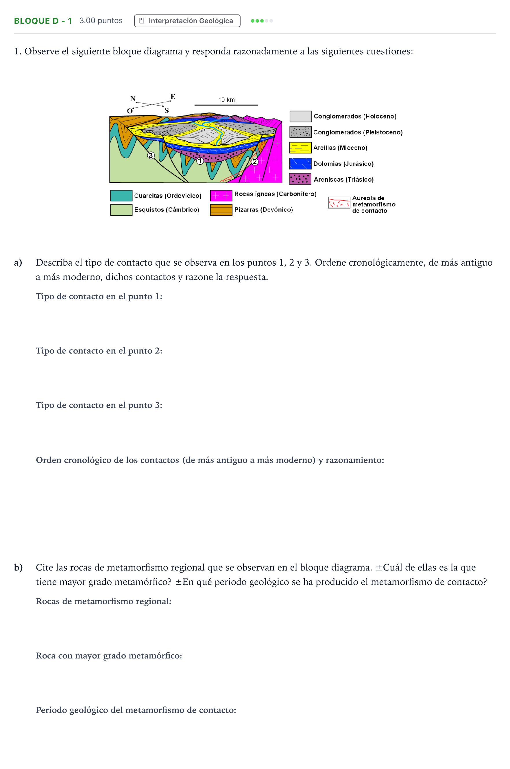Enunciado: Bloque D - 1 · Geología PAU Andalucía Extraordinaria Suplente 2021