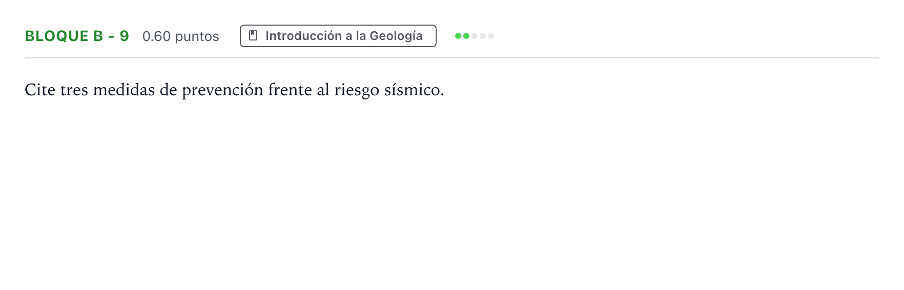 Enunciado: Bloque B - 9 · Geología PAU Andalucía Extraordinaria Titular 2021