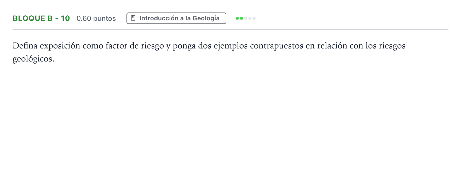 Enunciado: Bloque B - 10 · Geología PAU Andalucía Ordinaria Reserva 2021