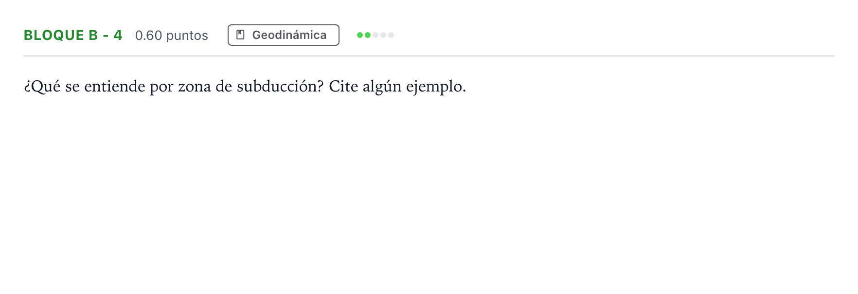 Enunciado: Bloque B - 4 · Geología PAU Andalucía Ordinaria Reserva 2021