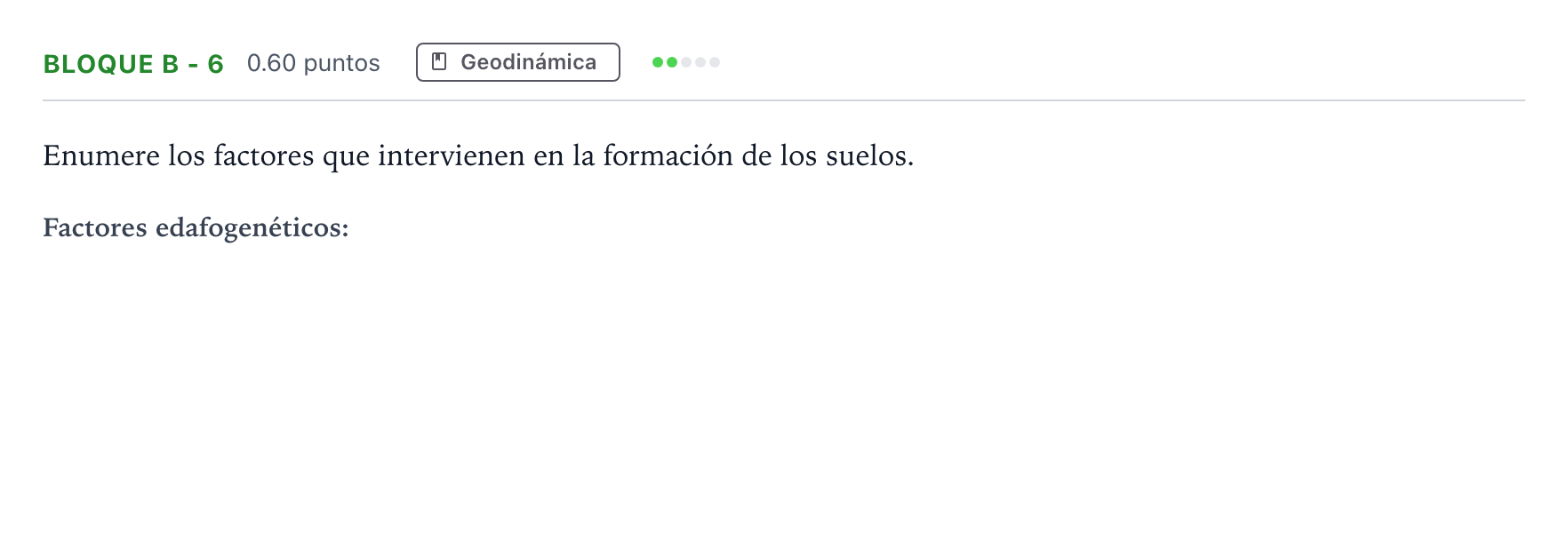 Enunciado: Bloque B - 6 · Geología PAU Andalucía Ordinaria Reserva 2021