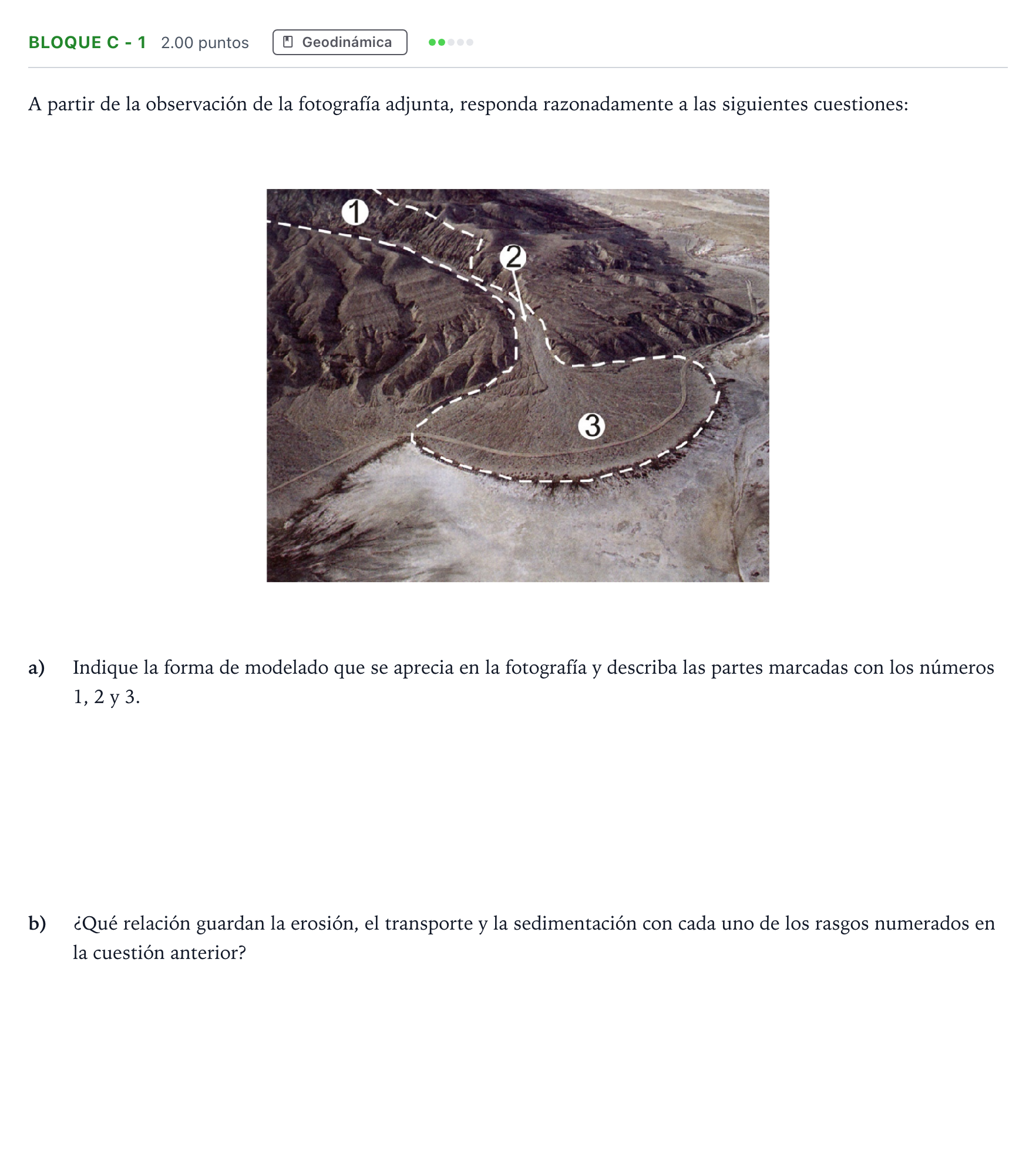 Enunciado: Bloque C - 1 · Geología PAU Andalucía Ordinaria Reserva 2021