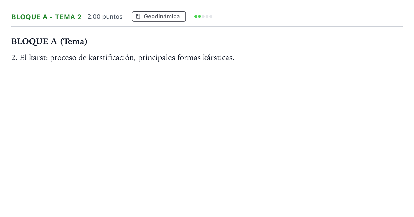 Enunciado: Bloque A - Tema 2 · Geología PAU Andalucía Ordinaria Suplente 2021