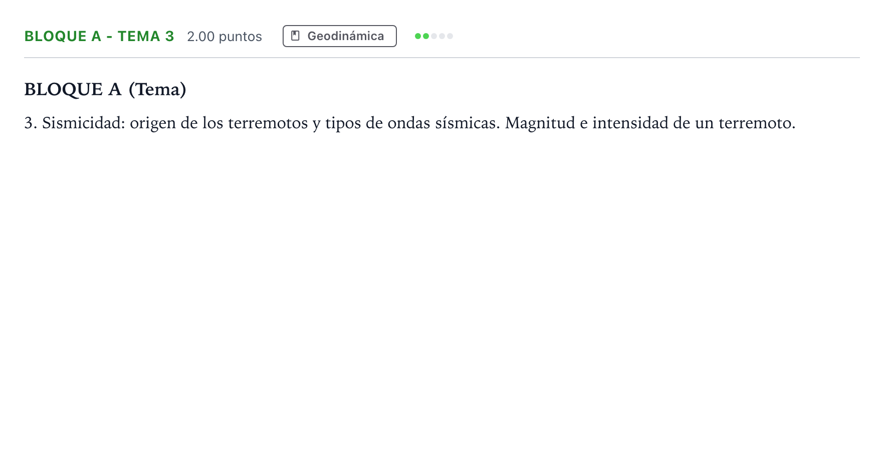 Enunciado: Bloque A - Tema 3 · Geología PAU Andalucía Ordinaria Suplente 2021