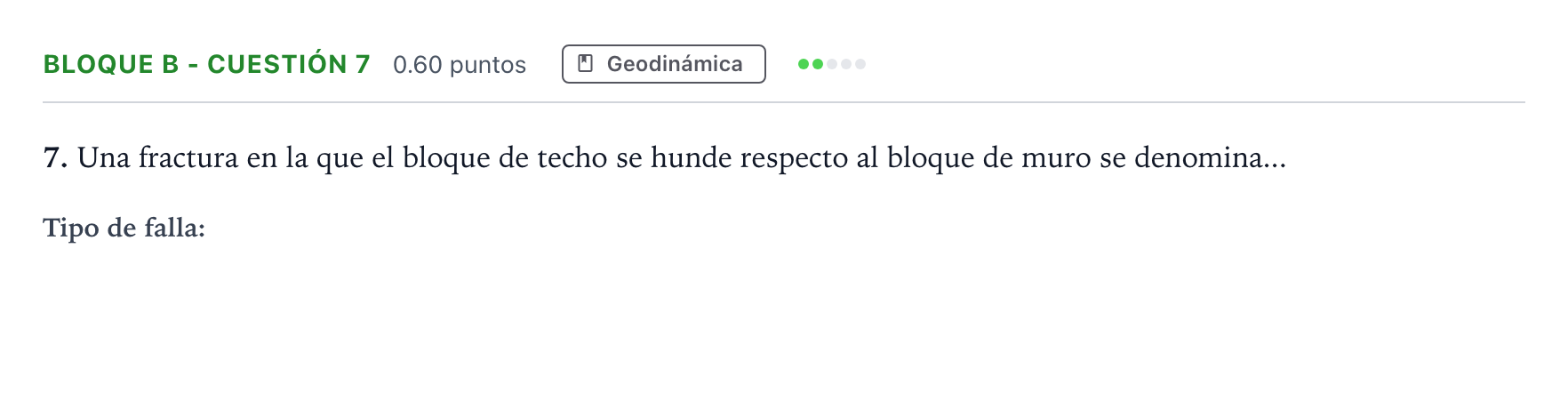 Enunciado: Bloque B - Cuestión 7 · Geología PAU Andalucía Ordinaria Suplente 2021