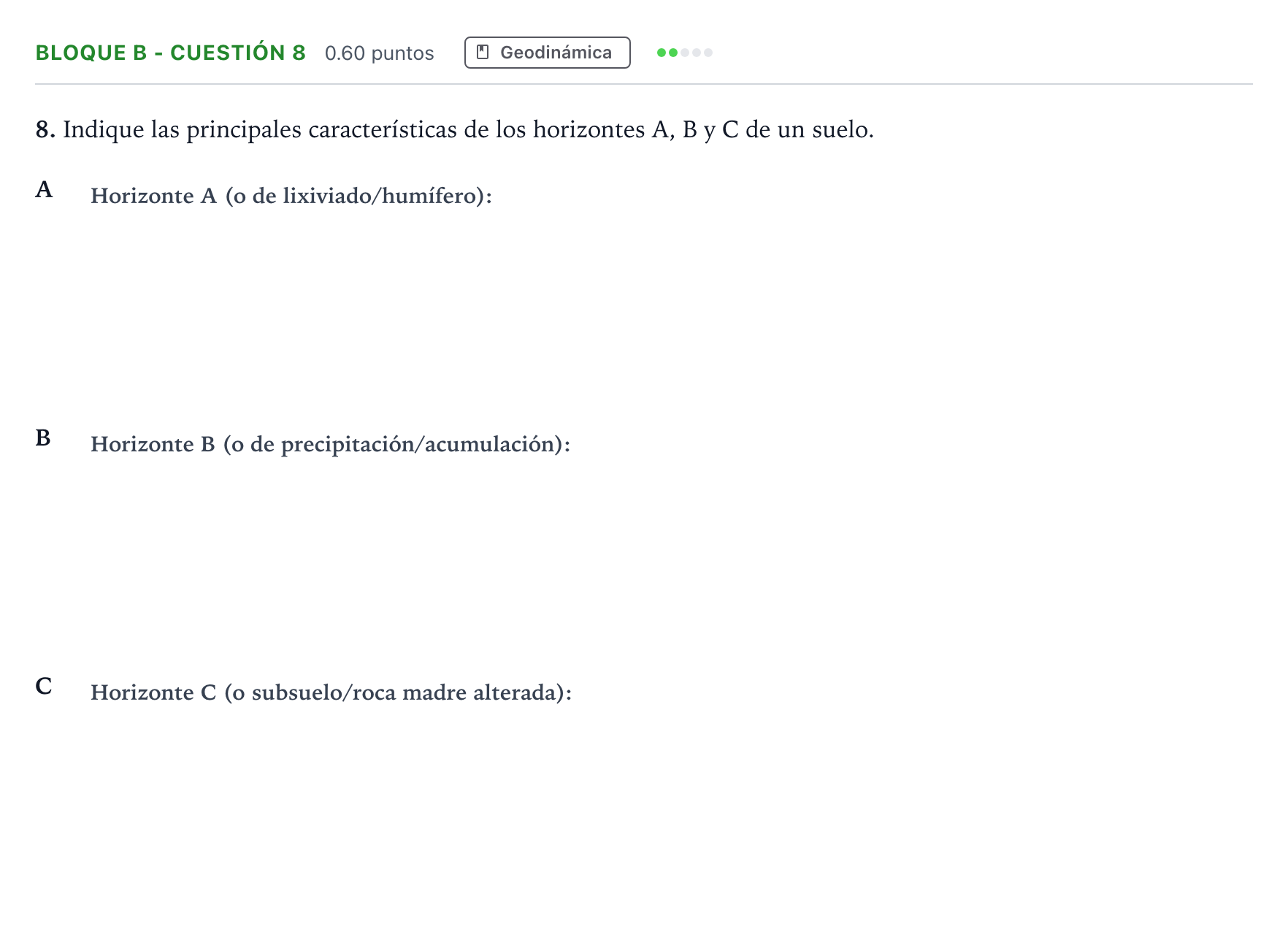 Enunciado: Bloque B - Cuestión 8 · Geología PAU Andalucía Ordinaria Suplente 2021