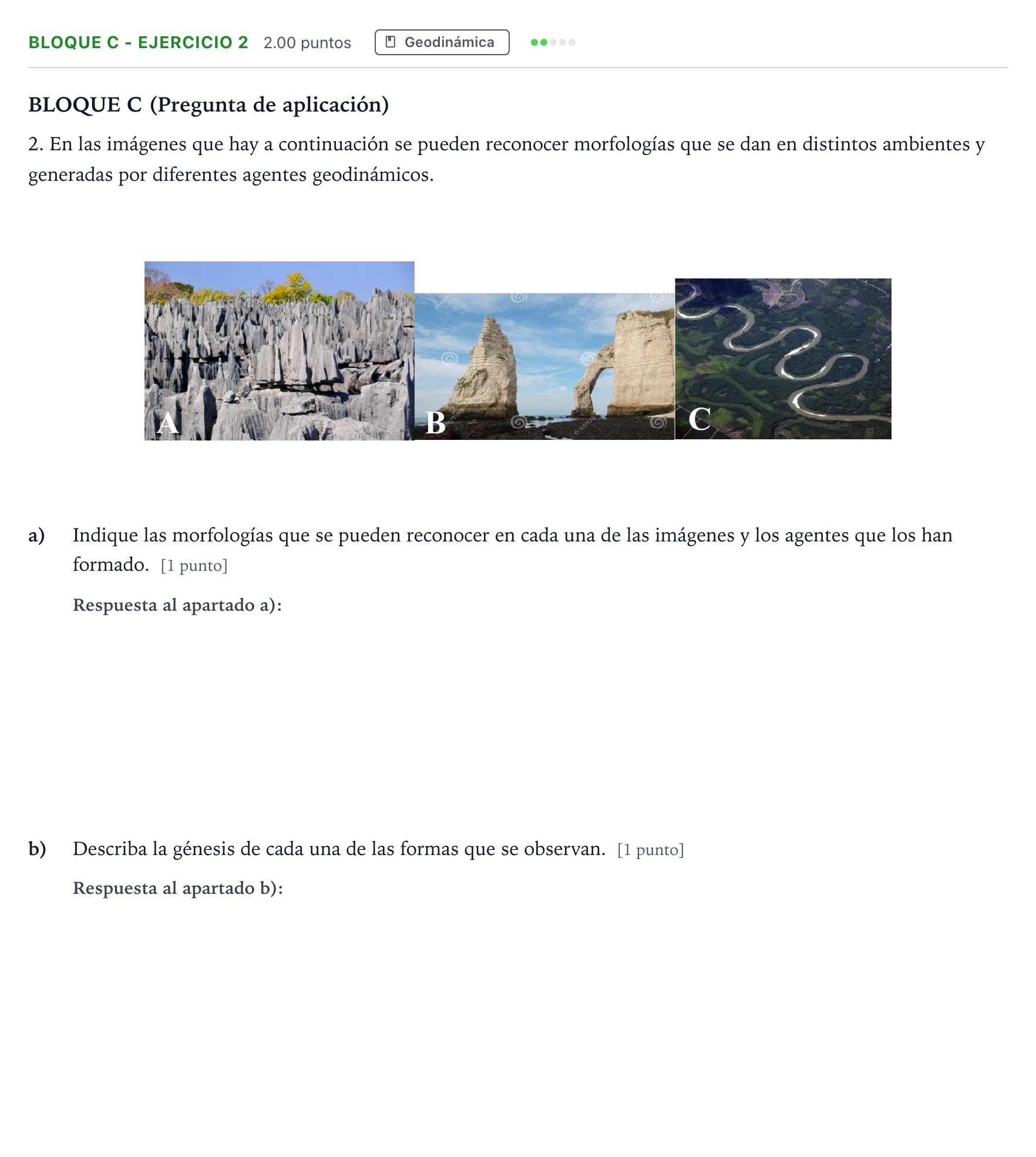 Enunciado: Bloque C - Ejercicio 2 · Geología PAU Andalucía Ordinaria Suplente 2021