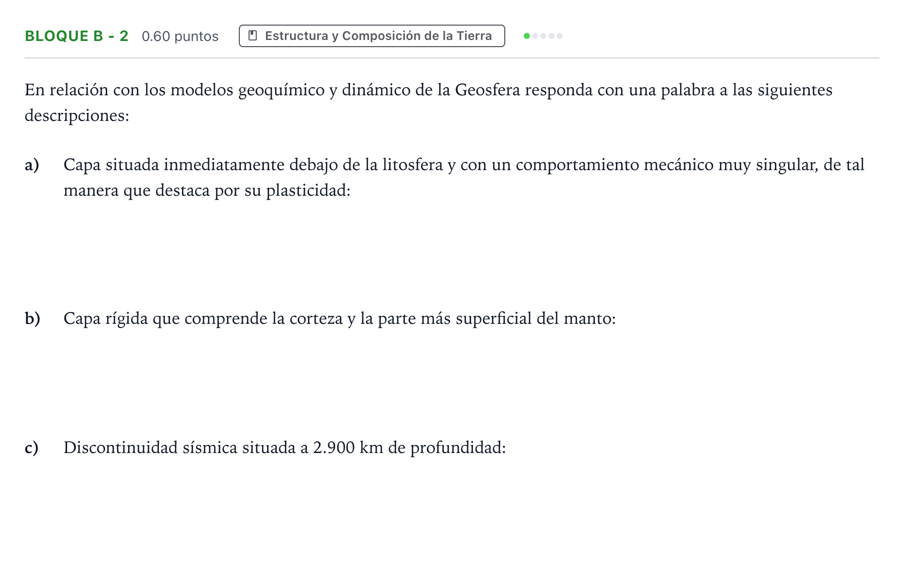 Enunciado: Bloque B - 2 · Geología PAU Andalucía Ordinaria Titular 2021