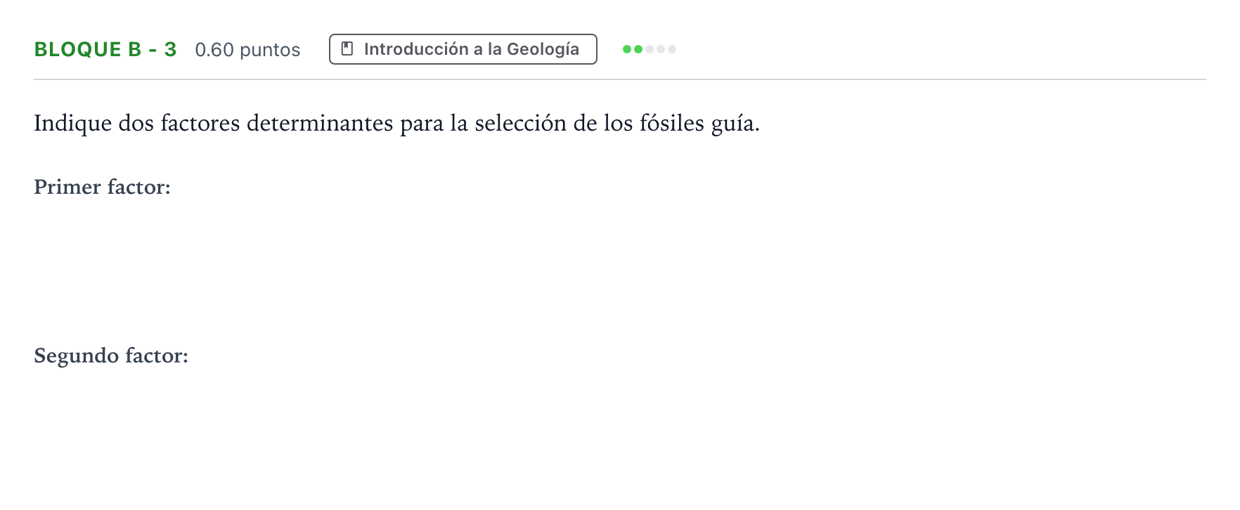 Enunciado: Bloque B - 3 · Geología PAU Andalucía Ordinaria Titular 2021