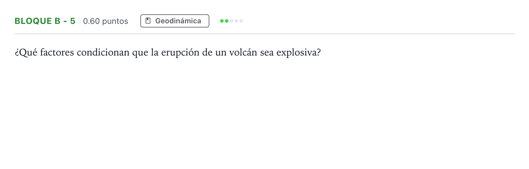 Enunciado: Bloque B - 5 · Geología PAU Andalucía Ordinaria Titular 2021