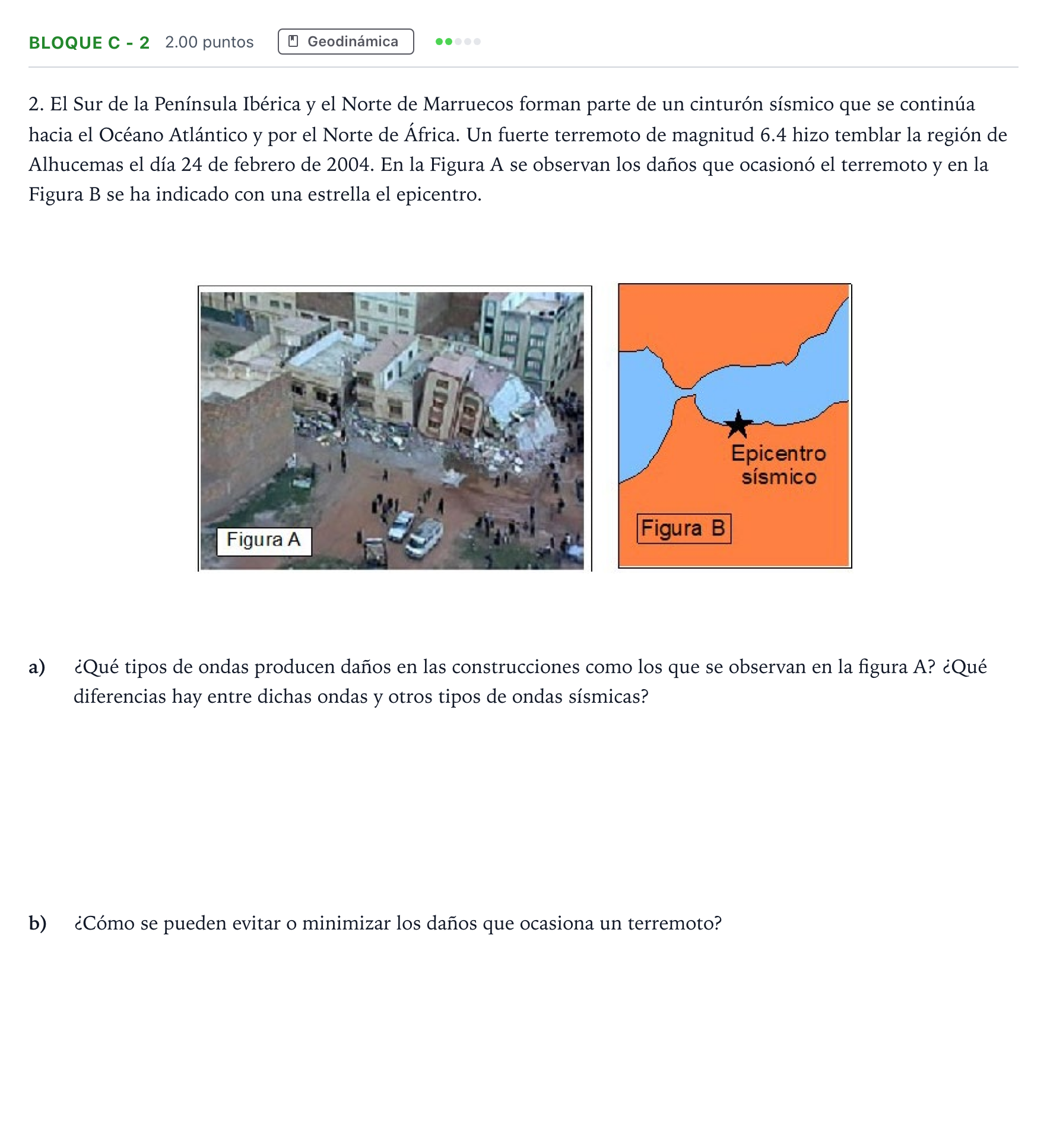 Enunciado: Bloque C - 2 · Geología PAU Andalucía Ordinaria Titular 2021