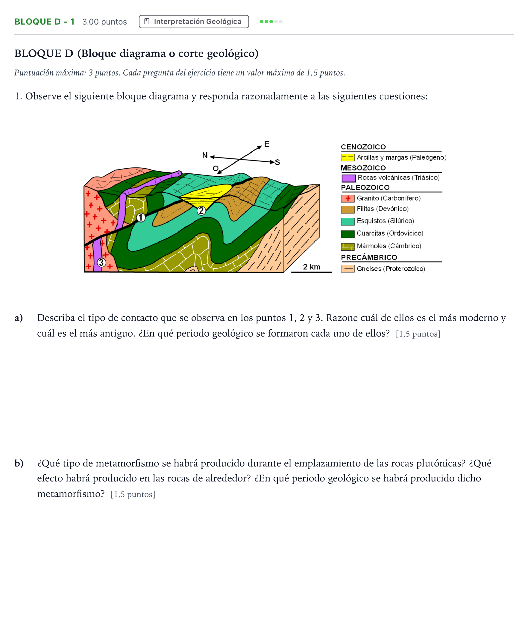 Enunciado: Bloque D - 1 · Geología PAU Andalucía Ordinaria Titular 2021