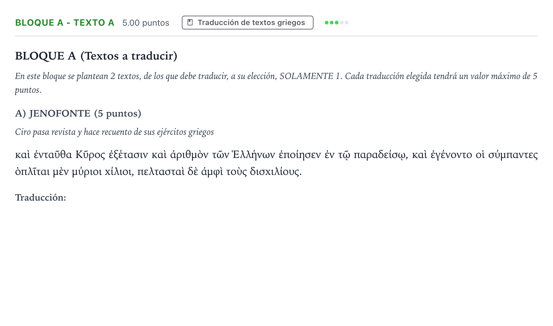Enunciado: Bloque A - Texto A · Griego II PAU Andalucía Ordinaria Titular 2021