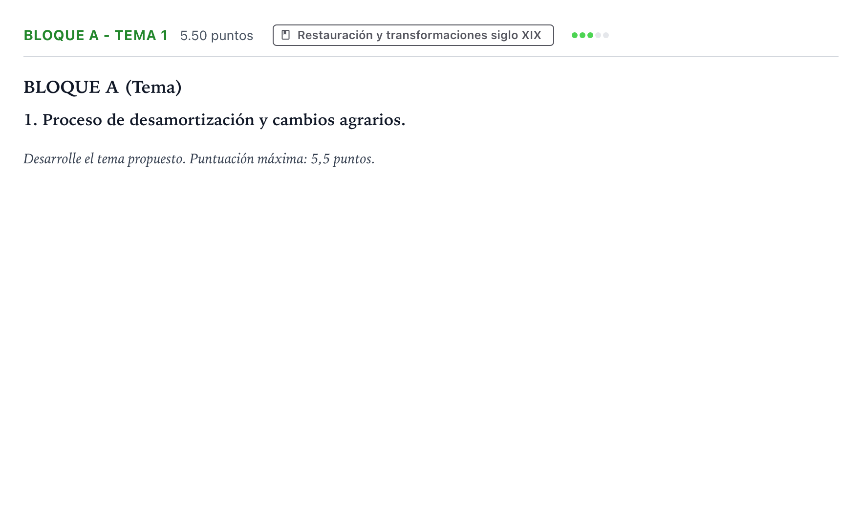 Enunciado: Bloque A - Tema 1 · Historia de España PAU Andalucía Extraordinaria Suplente 2021