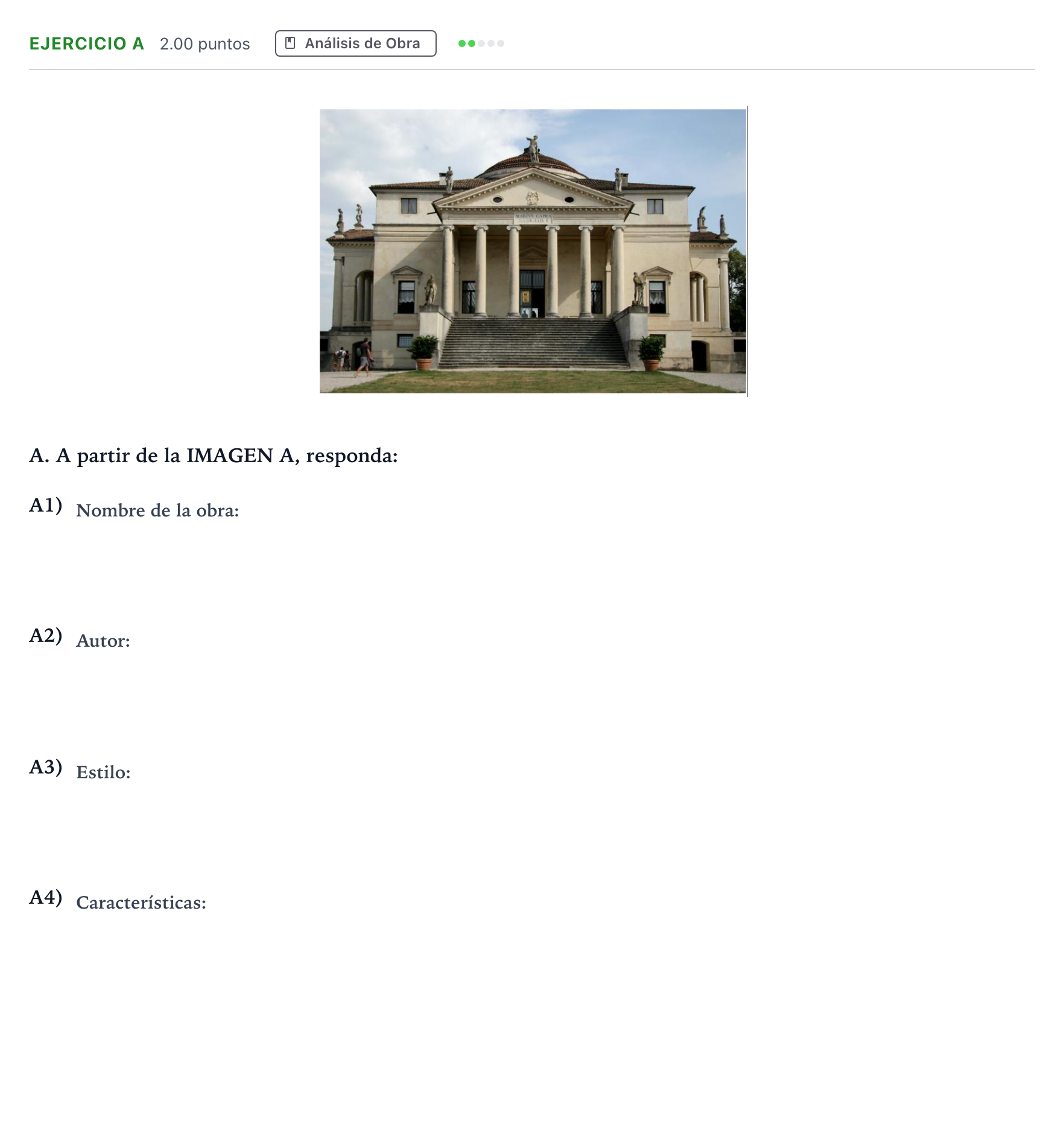 Enunciado: Ejercicio A · Historia del Arte PAU Andalucía Ordinaria Reserva 2021