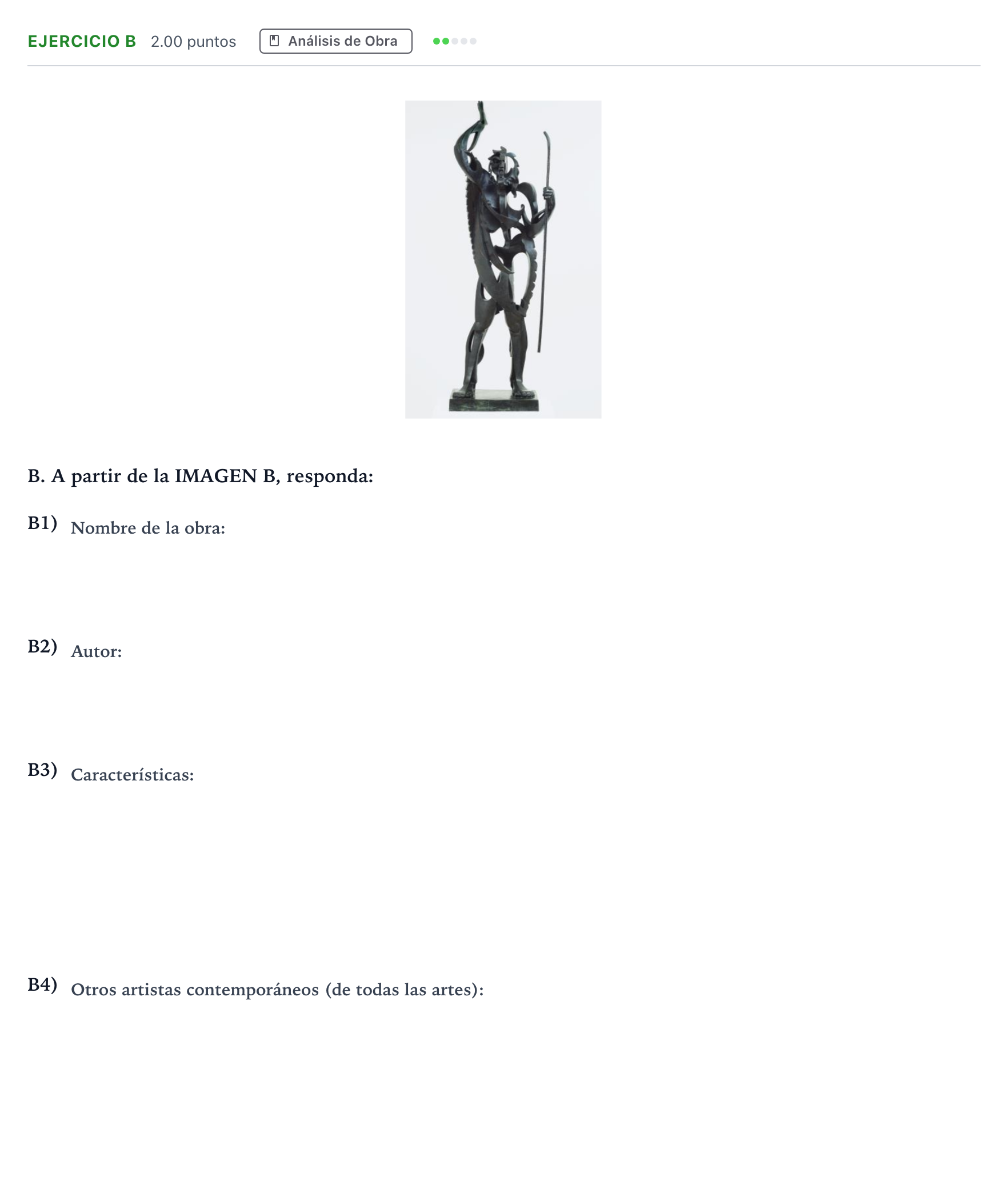 Enunciado: Ejercicio B · Historia del Arte PAU Andalucía Ordinaria Reserva 2021