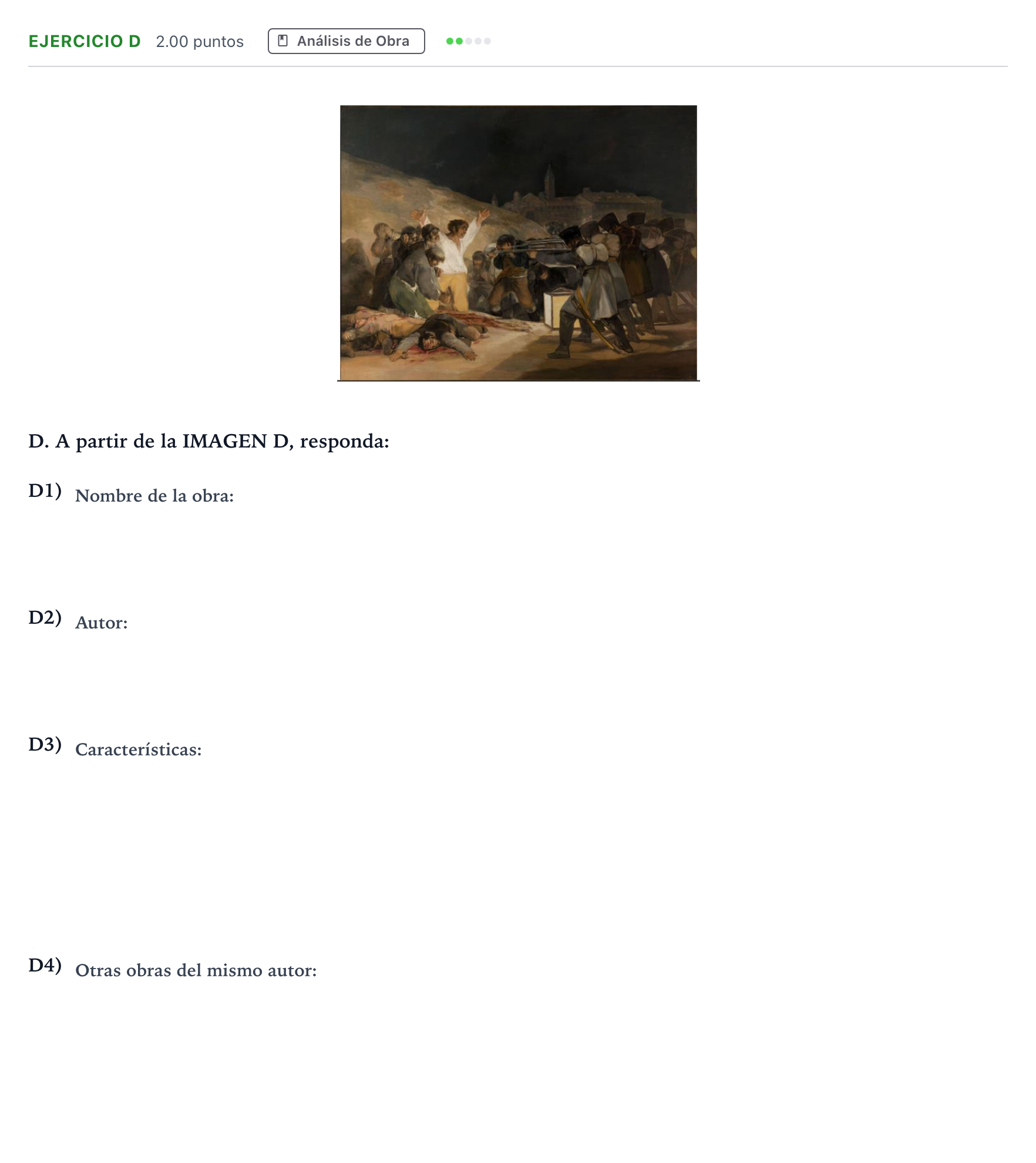 Enunciado: Ejercicio D · Historia del Arte PAU Andalucía Ordinaria Reserva 2021