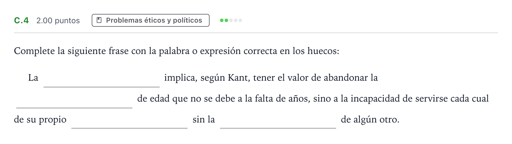 Enunciado: Ejercicio C.4 · Historia de la Filosofía PAU Andalucía Extraordinaria Suplente 2021