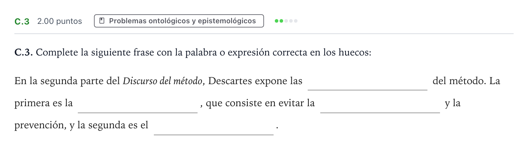 Enunciado: Ejercicio C.3 · Historia de la Filosofía PAU Andalucía Ordinaria Suplente 2021
