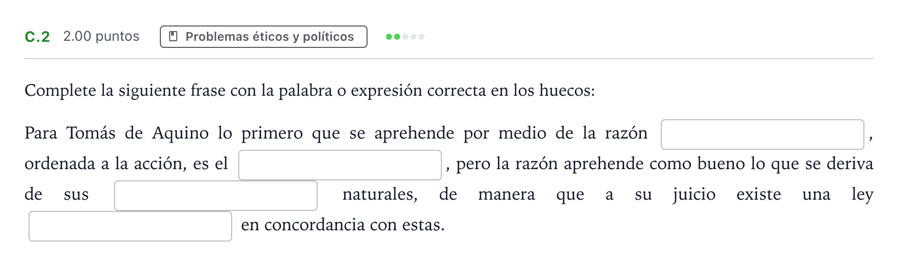 Enunciado: Ejercicio C.2 · Historia de la Filosofía PAU Andalucía Ordinaria Titular 2021