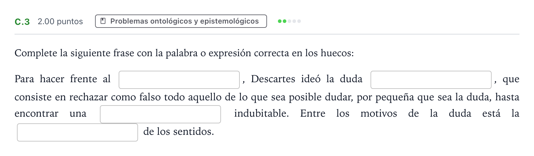 Enunciado: Ejercicio C.3 · Historia de la Filosofía PAU Andalucía Ordinaria Titular 2021